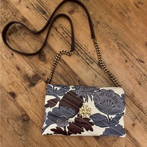 Tory Burch Emerson Printed Chain Wallet/Crossbody Purple Wonderland Vine